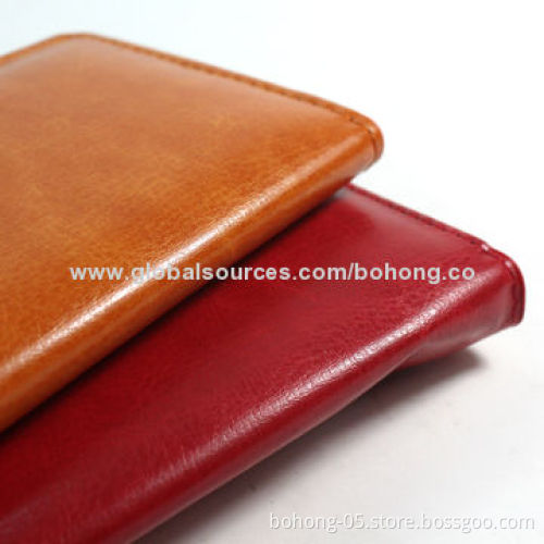 Universal leather case for smartphone, wallet design,different colors and materials are available